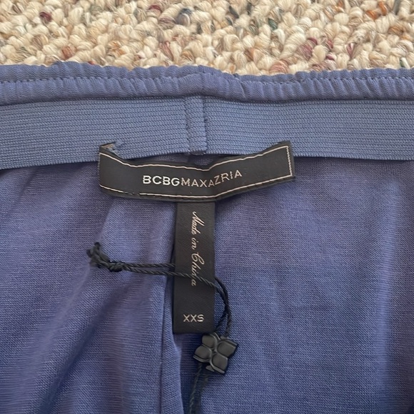 BCBG MaxAzria Blue  Ruched Mini Skirt. XXS - Picture 4 of 6
